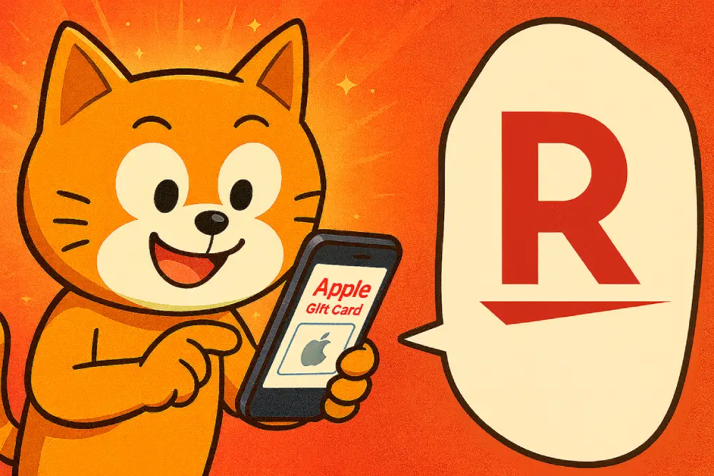 スマホで楽天市場のサイトを使用している猫