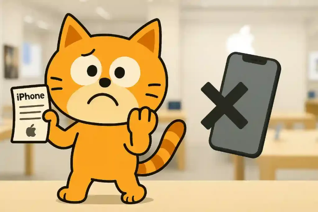 iPhoneをキャンセルしたい猫