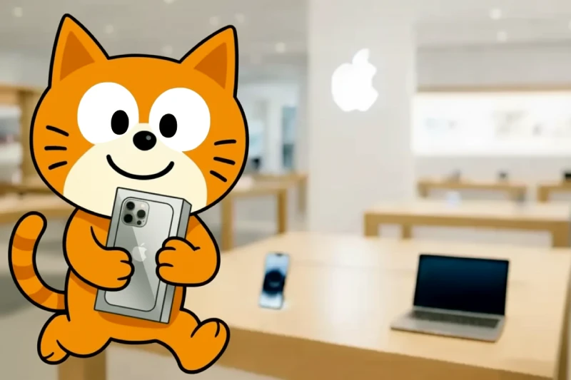 iPhone購入する猫