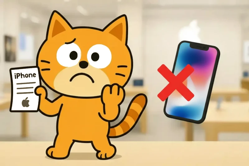iPhoneをキャンセルしたい猫