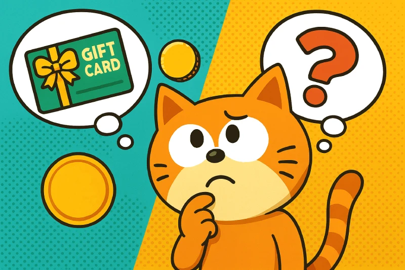 Google Playアカウント残高で何が買えるか迷っている猫