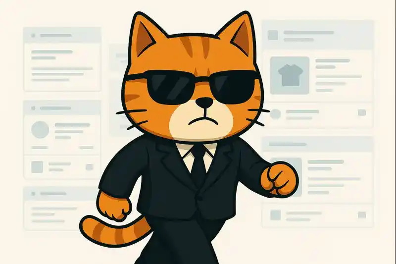 規制強化のため見回りする監視員役の猫