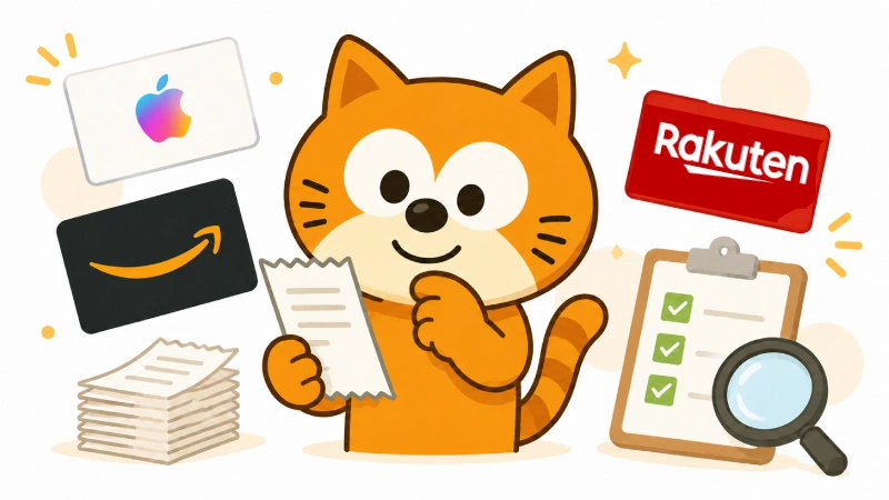 Appleギフトカード・Amazon・楽天のレシートはいつ必要？ギフト券買取で提出を求められるケースを整理